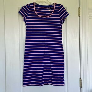 Lilly Pulitzer Coastal Shell Stripe Twilight Blue and Pink T-Shirt Dress Size XS